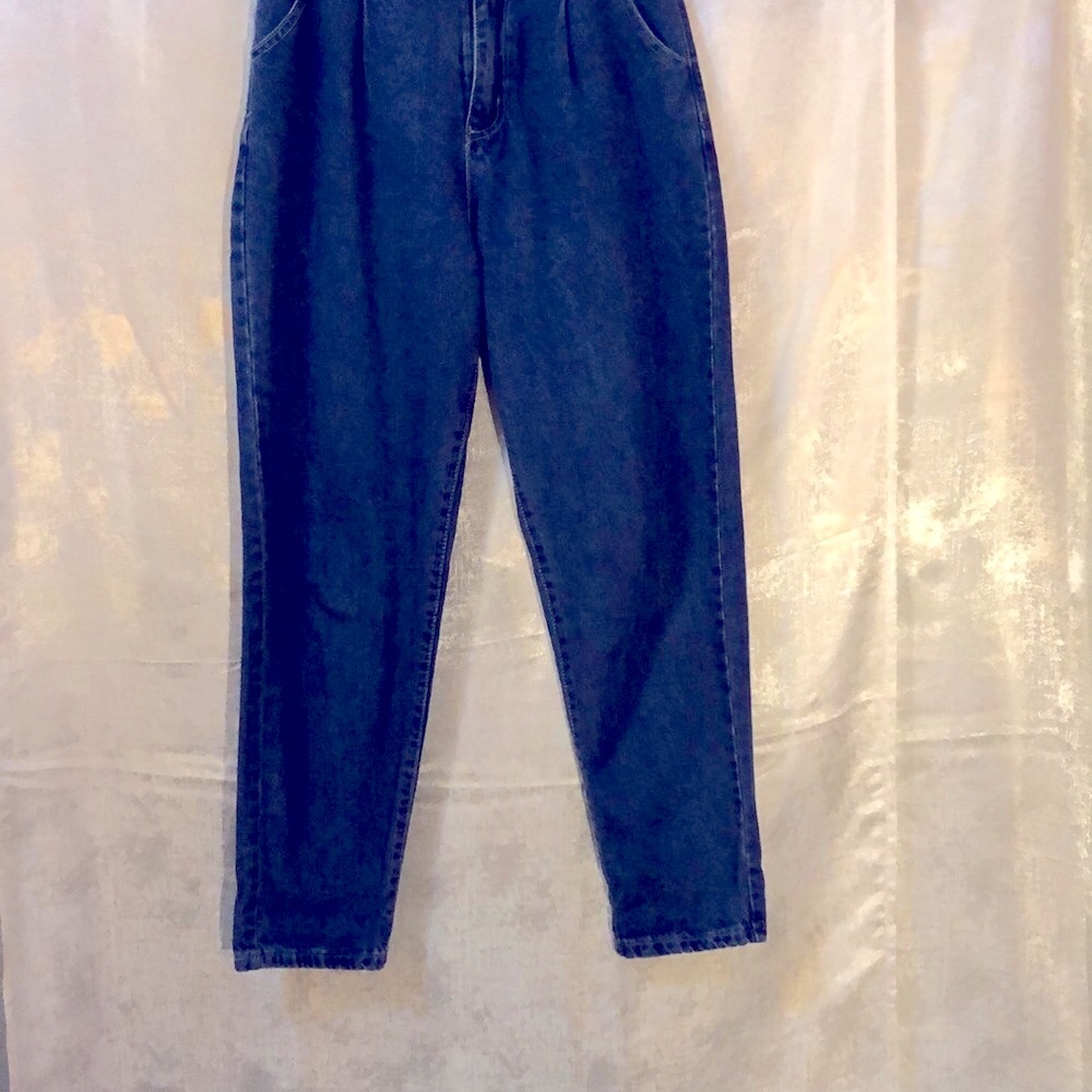 SHEIN pleated denim trendy mom jeans slanted front pockets med wash size medium
